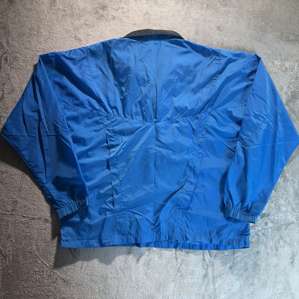 Vintage 90s Nike Embroidered Logo Full Zip Blue Colorful Windbreaker Jacket XL - Picture 7 of 10
